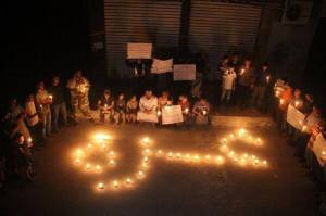 Vigil in solidarity with Gaza, in Aleppo, Syria. Photo via: Syria Untold